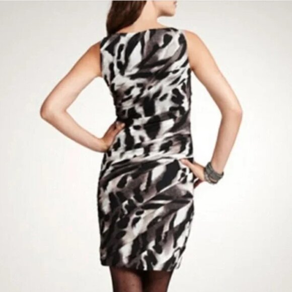NWT/Ann Taylor Dress /Ruched Animal Print/Size 8 - Picture 2 of 12